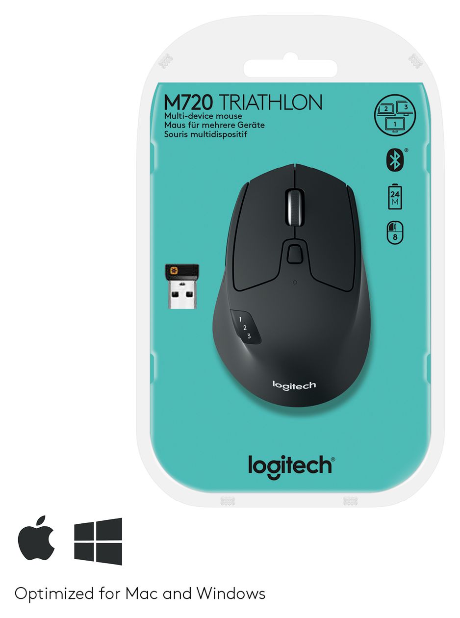 M720 1000 DPI Büro Maus Optisch  (Schwarz) 