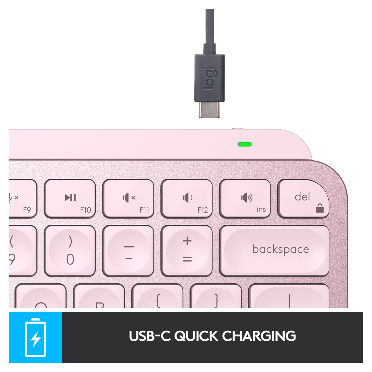 MX Keys Mini Minimalist LED Büro Tastatur RF Wireless + Bluetooth 2.4 GHz  (Rose) 