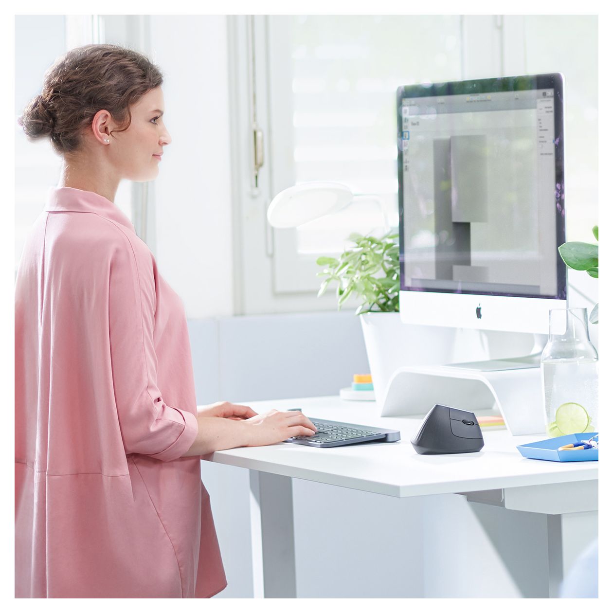 MX Vertical Advanced Ergonimic 4000 DPI Büro Maus Optisch  (Graphit) 