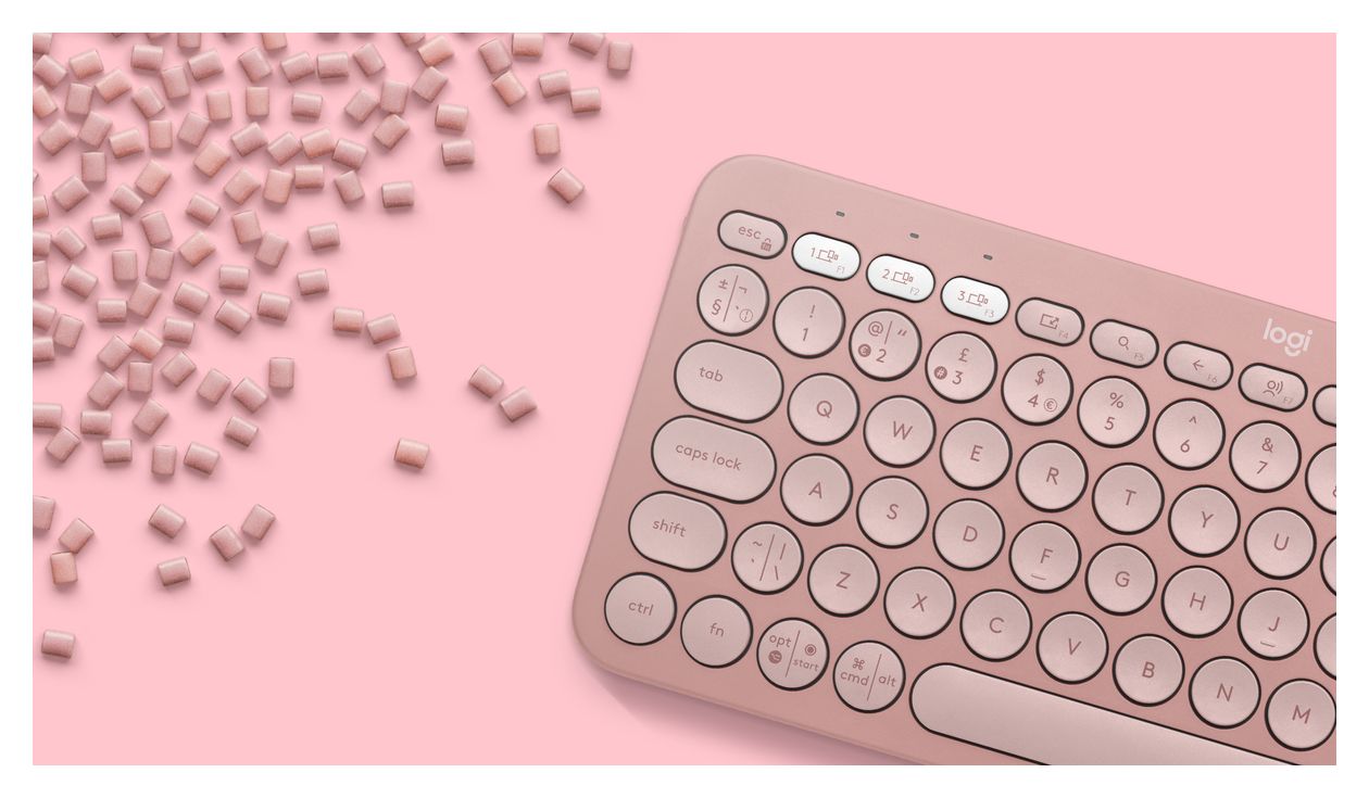 Pebble Keys 2 K380s Universal Tastatur Bluetooth  (Rose) 