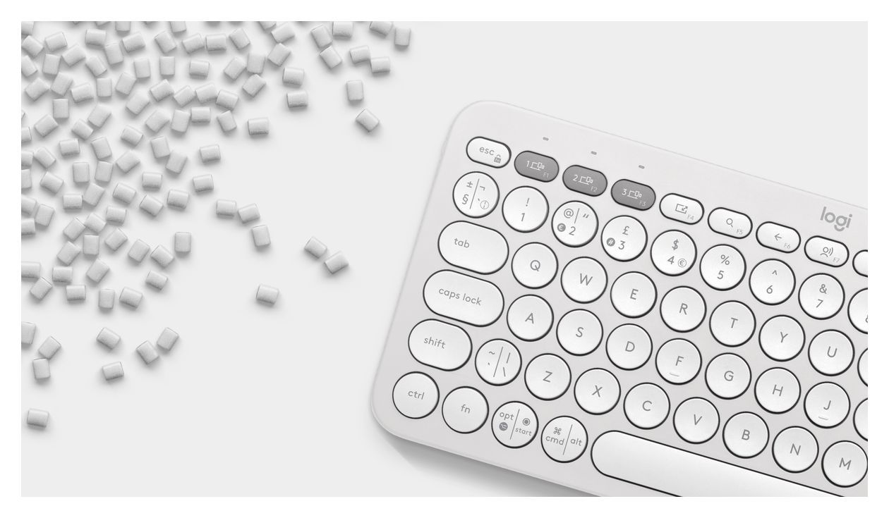 Pebble Keys 2 K380s Universal Tastatur Bluetooth  (Weiß) 