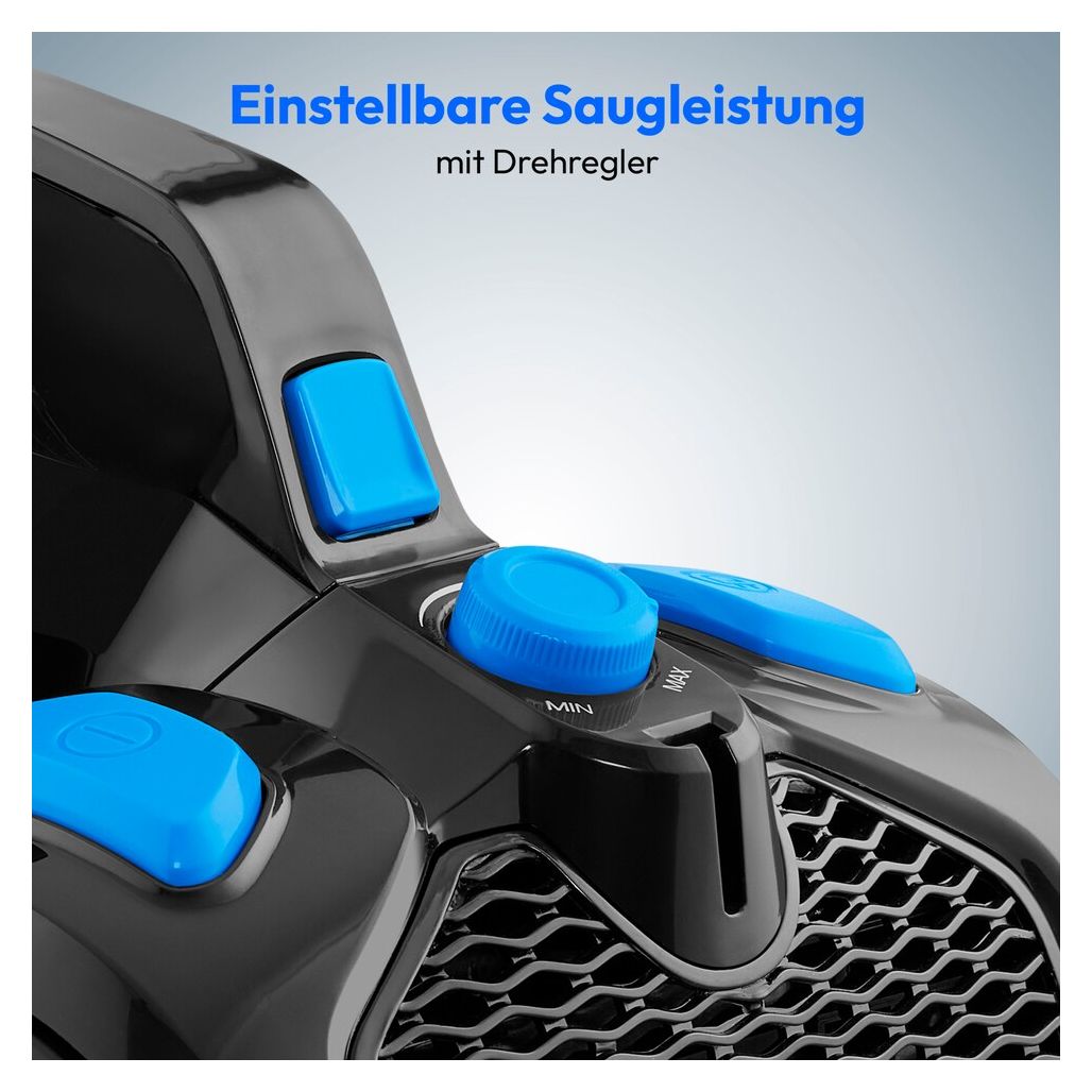 E2001 MD12078 Bodenstaubsauger Beutellos 800 W HEPA (Transparent, Schwarz, Blau) 