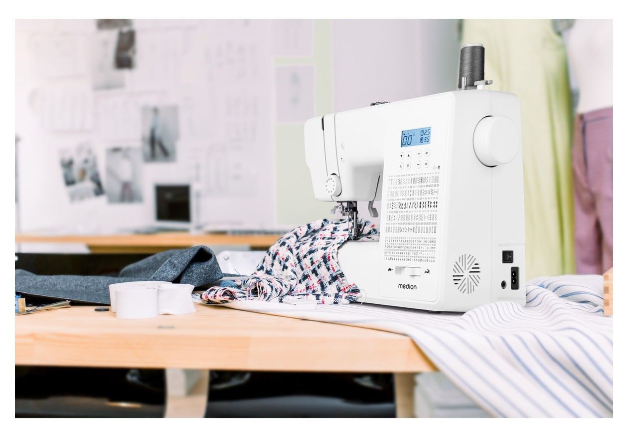 LIFE® Digitale Nähmaschine SD36 (MD11881) einstellbare Stichlänge und Stichbreite, 270 Stichmuster, Integriertes Zubehörfach, 36 Watt Motorleistung 
