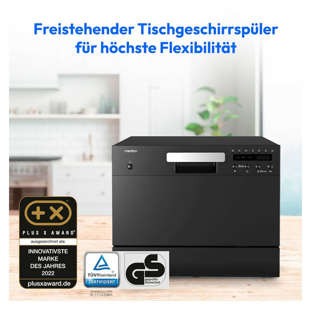 Life DWT60 MD37496 60 cm Geschirrspüler unterbaufähig Leise 6 Maßgedecke aquaStop Funktion 