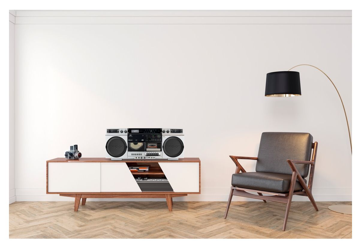 Life P66538 Retro Boombox DAB+, FM, PLL 20 W Bluetooth  (Weiß) 