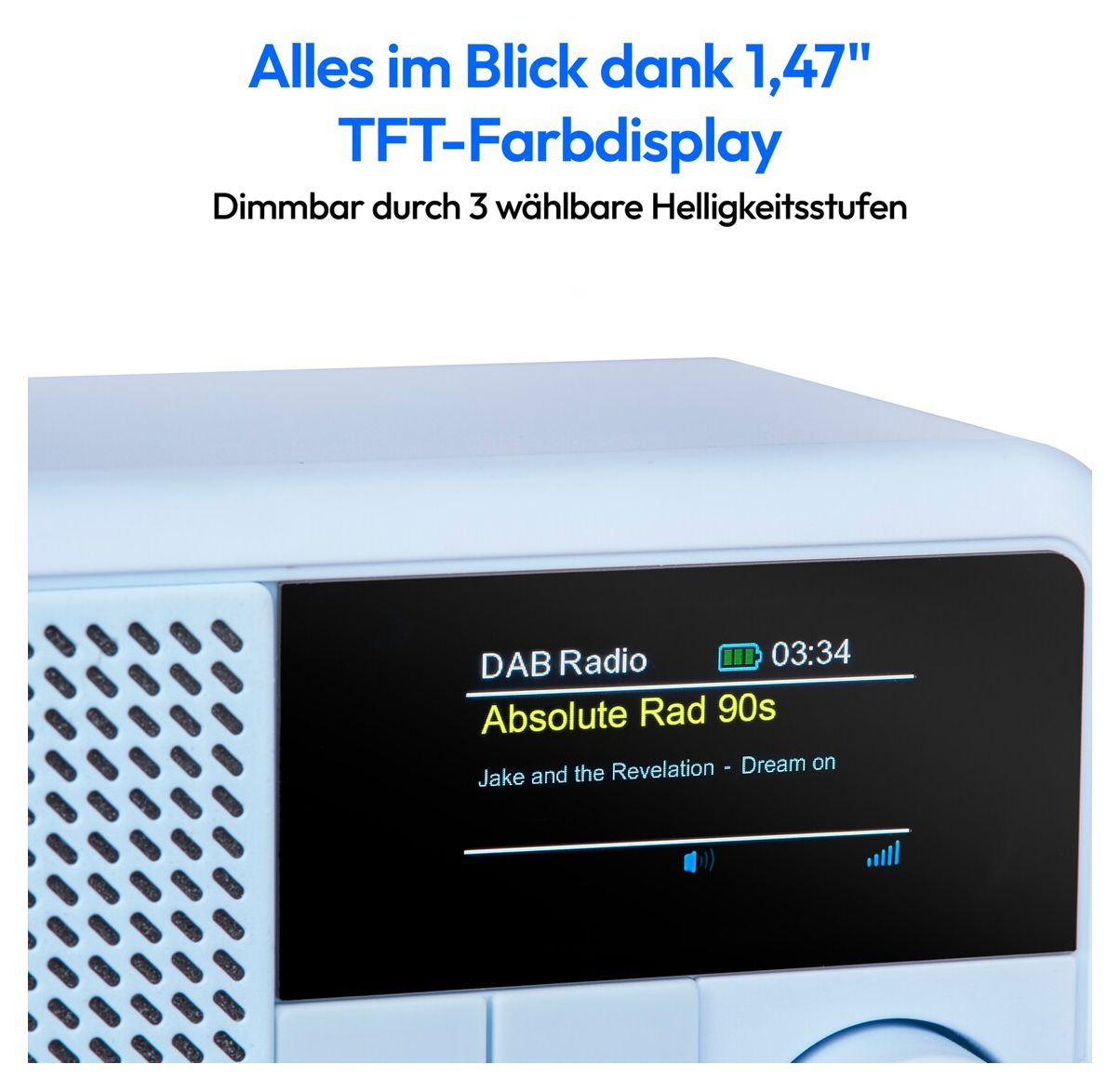 Life S66822 Bluetooth DAB+, UKW Radio Tragbar IPX1  (Aqua-Farbe) 