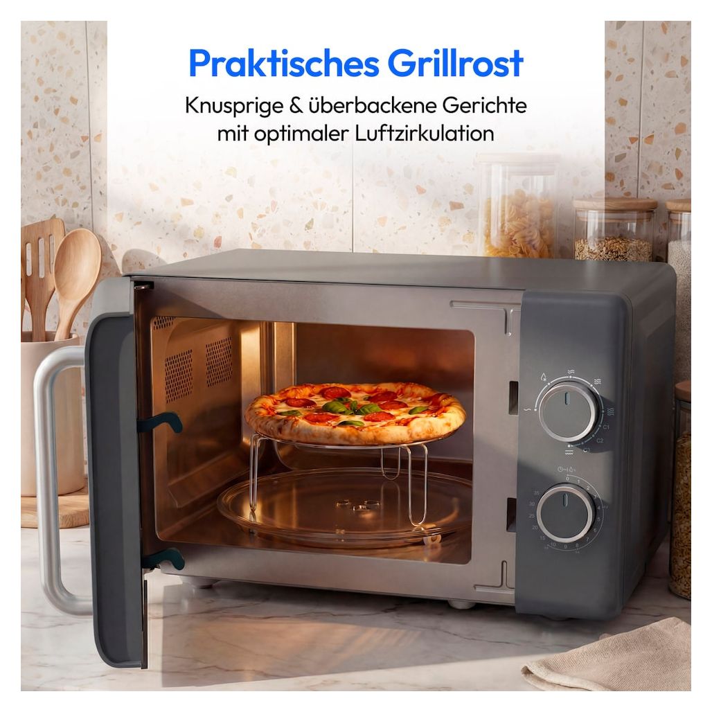 MD100119 Standgeräte Solo 800 W Größe: klein 5 Stufen Grill  (Grau) 
