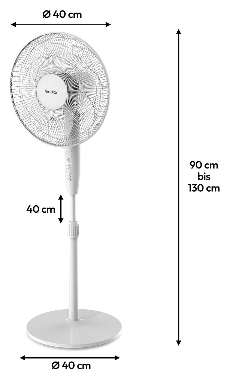 MD 12069 Ventilator Stand neigbar 56 dB  (Weiß) 