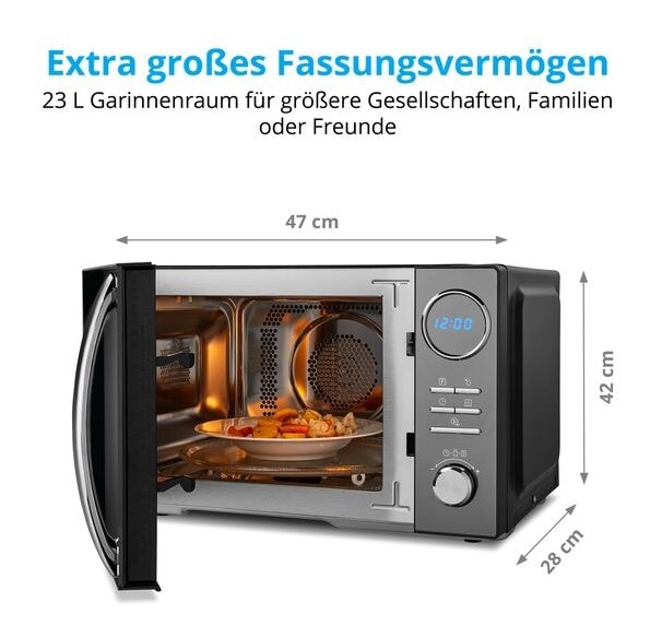 MD11493 Freistehende Mikrowelle 900 W Größe: mittel 5 Stufen Grill  (Schwarz) 