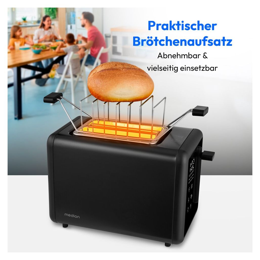 MD12102 Toaster 850 W 2 Scheibe(n) 7 Stufen  (Schwarz) 