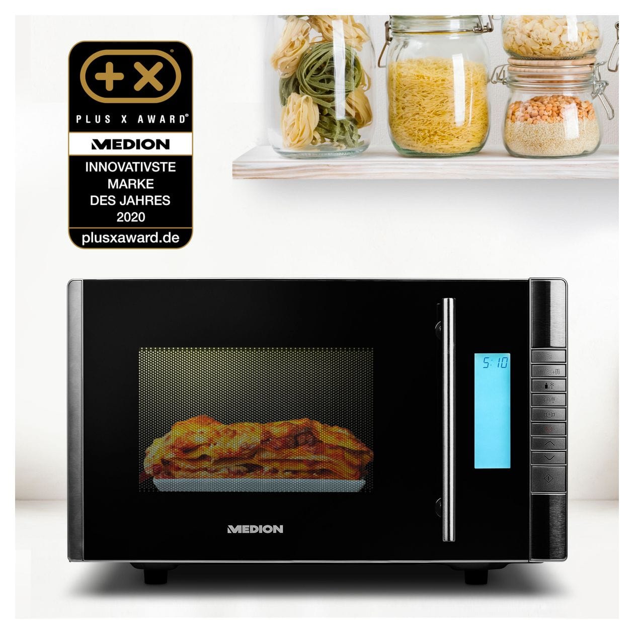 MD14482 Standgeräte Solo 800 W Größe: klein 5 Stufen Grill  (Schwarz, Edelstahl) 