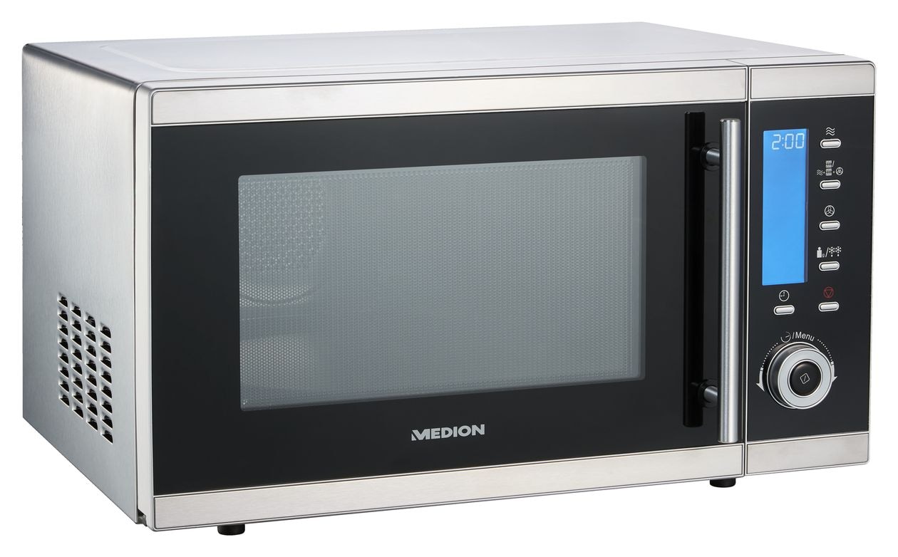 MD15501 Freistehende Mikrowelle 900 W Größe: mittel 11 Stufen Grill  (Schwarz, Edelstahl) 
