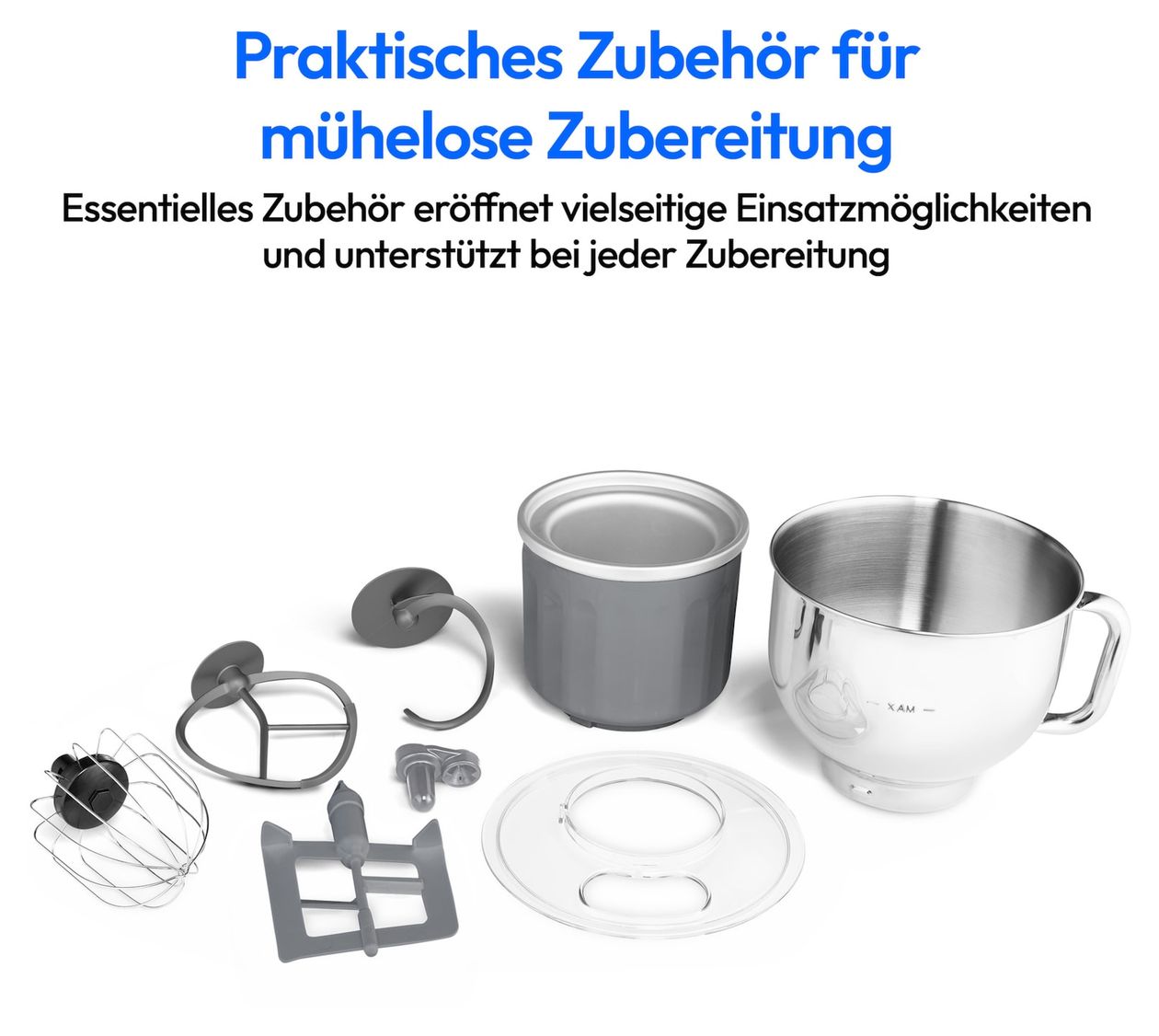 MD18420 1200 W Küchenmaschine 5 l  (Edelstahl/Schwarz) 