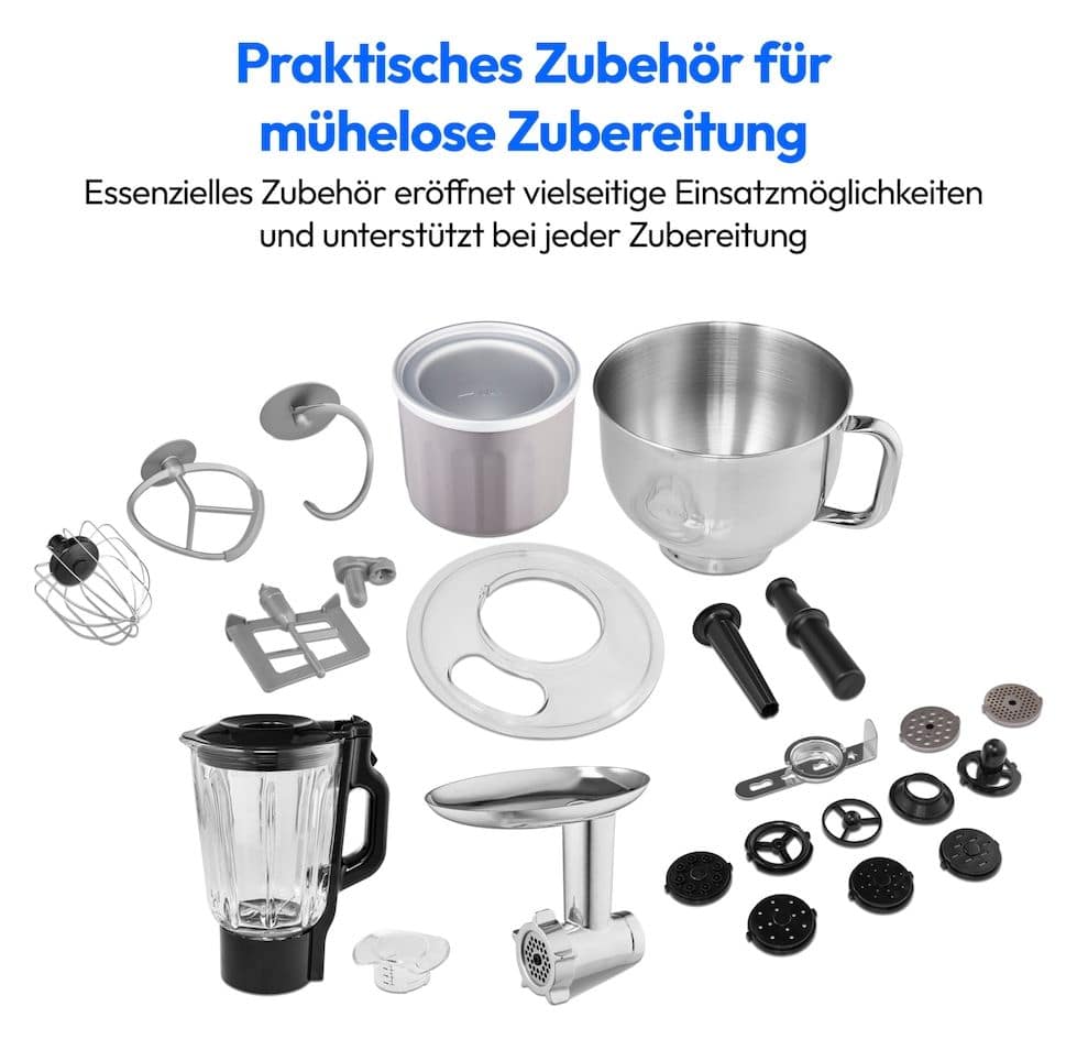 MD18440 1200 W Küchenmaschine 5 l  (Grau) 