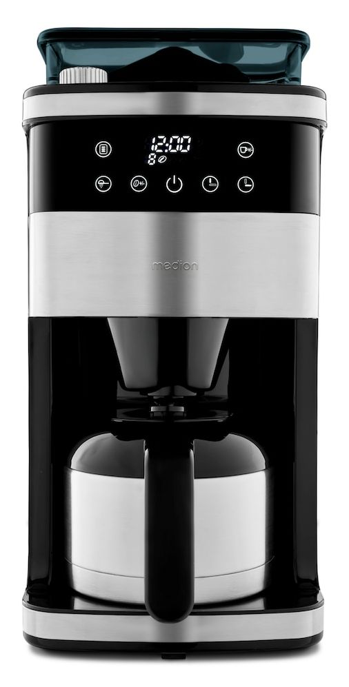 MD19911 8 Tassen Thermo Filterkaffeemaschine 1,0 l  (Schwarz, Edelstahl) 