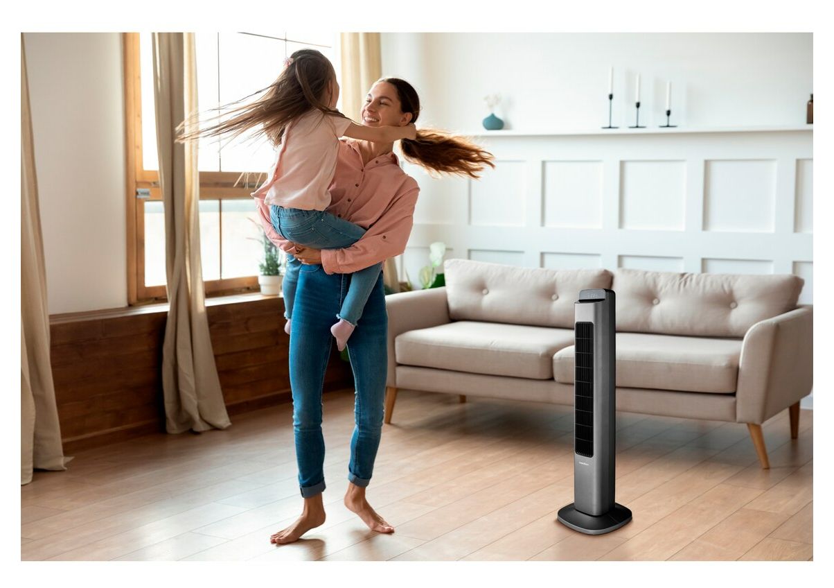 P15TF MD10809 Turmventilator Stand 54 dB  (Schwarz) 