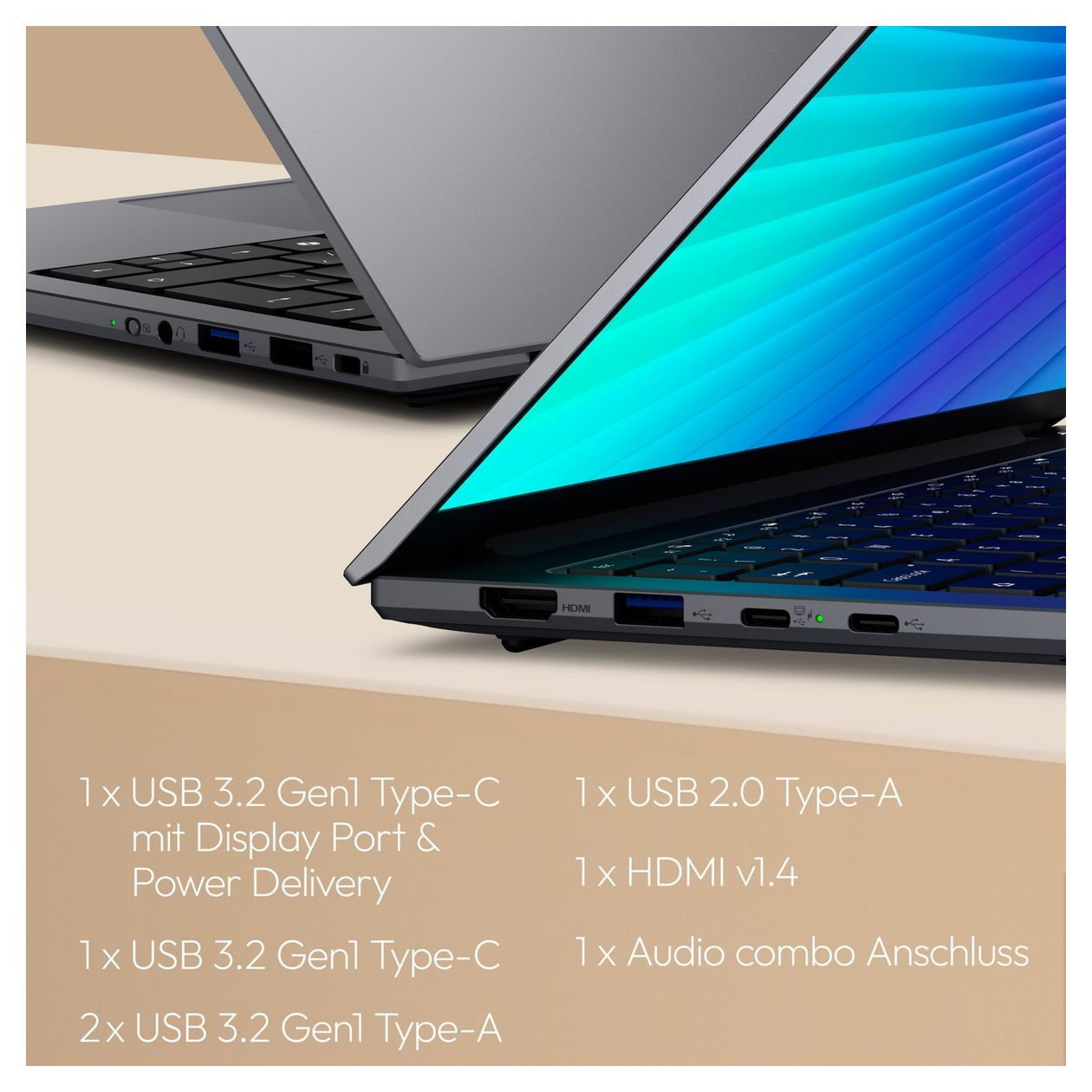Signium 14S1 2K Ultra HD Notebook 35,6 cm (14 Zoll) 2880 x 1800 Pixel 16 GB Ram 512 GB SSD Windows 11 Home Intel Core 5 max. 5 GHz  (Schwarz) 