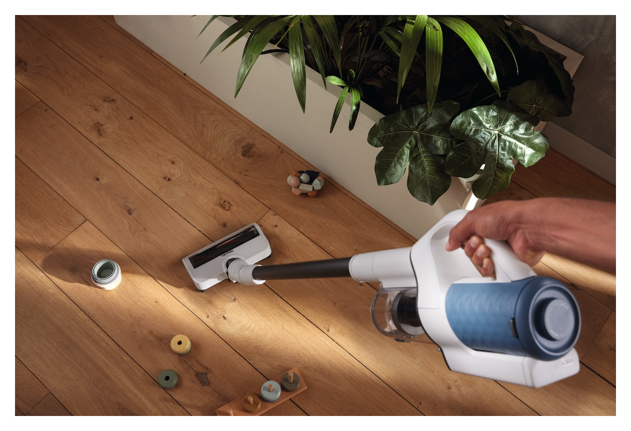 Duoflex HX1 Handstaubsauger Beutellos bis 55 min Laufzeit Hygienefilter  (Blau, Weiß) 