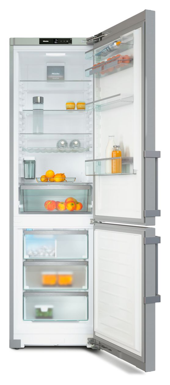 KFN4799CDE 268 l / 104 l Kühl-Gefrierkombi freistehend NoFrost 163 kWh Jahr  (Silber, Edelstahl) 