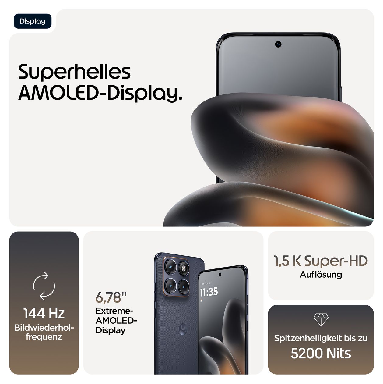 Edge 70 Fusion 256 GB 5G Smartphone 17,2 cm (6.78") 2,5 GHz Android 50 MP Dual Kamera Dual Sim WiFi 6E (PANTONE Silhouette) 