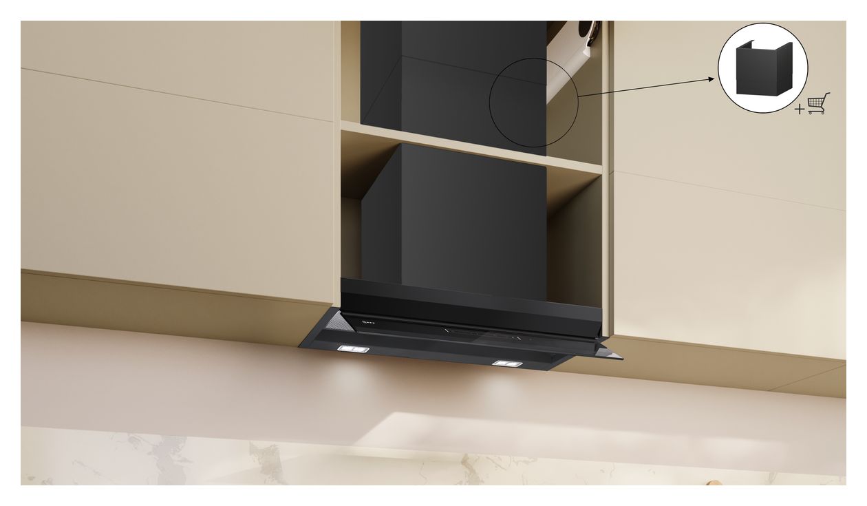 D67XDP2S0 Abluft/Umluft Dunstabzugshaube/Esse Unterbau 60 cm (Schwarz) 