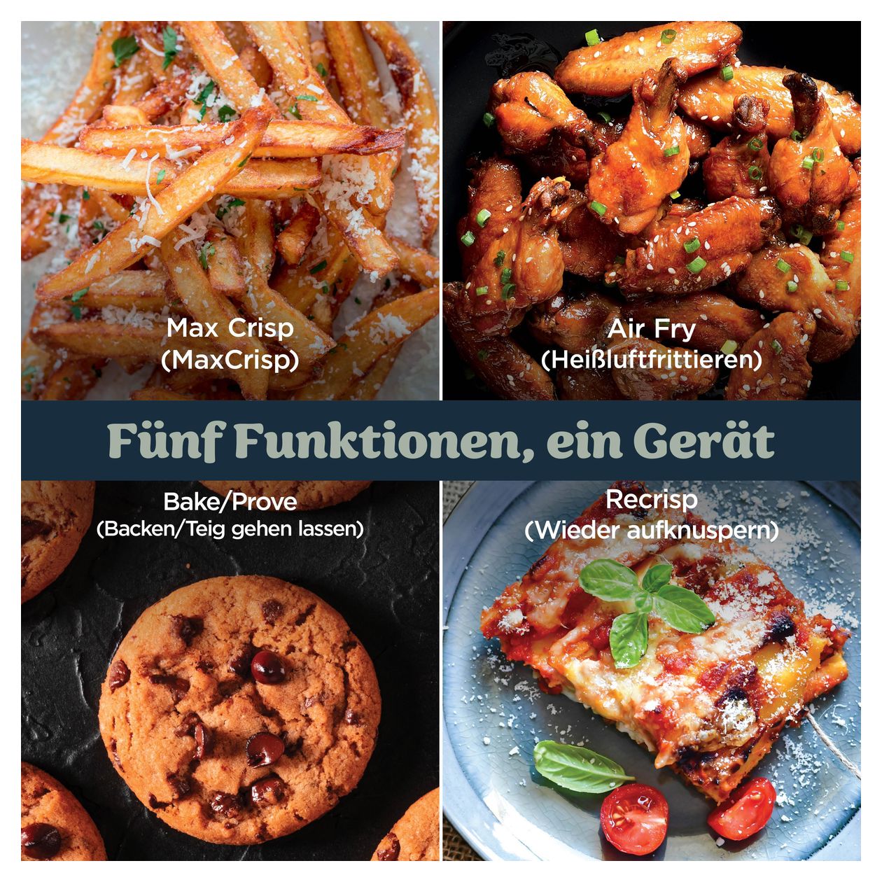 AS090EUGN Crispi Pro 5-in-1 Heißluftfritteuse 