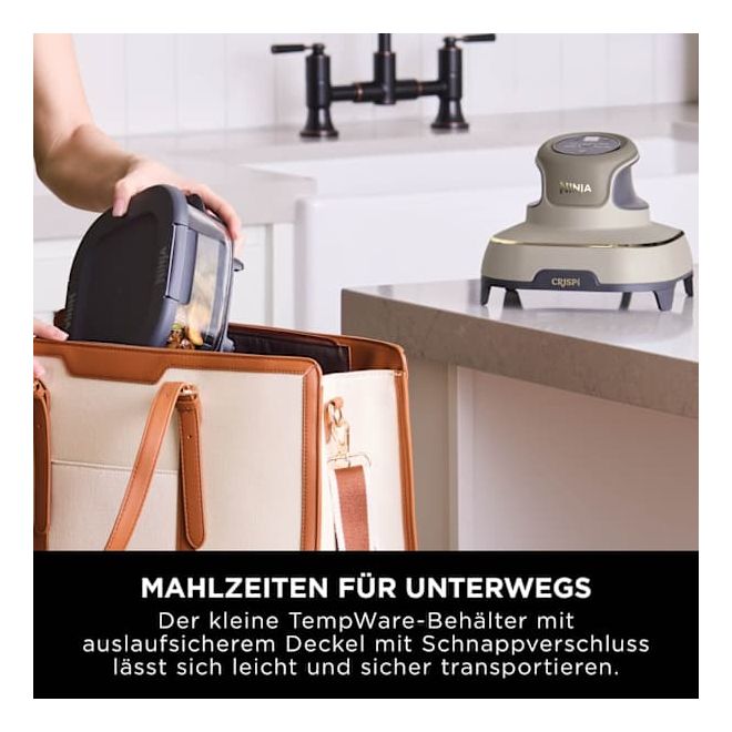 FN101EU Crispi Heißluftfritteuse 3,8 l 1700 W (Grau, Steinfarbe, Transparent) 