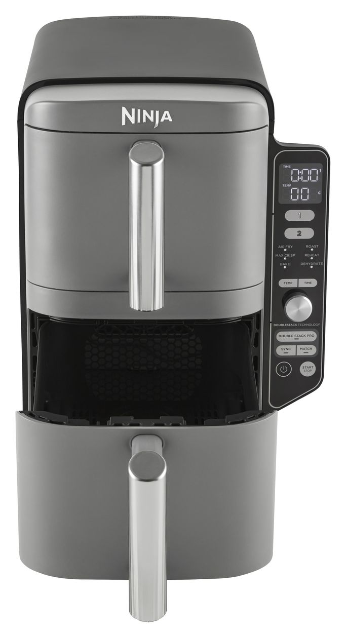SL400EU Doppel Heißluftfritteuse 9,5 l 2470 W  (Schwarz, Grau) 