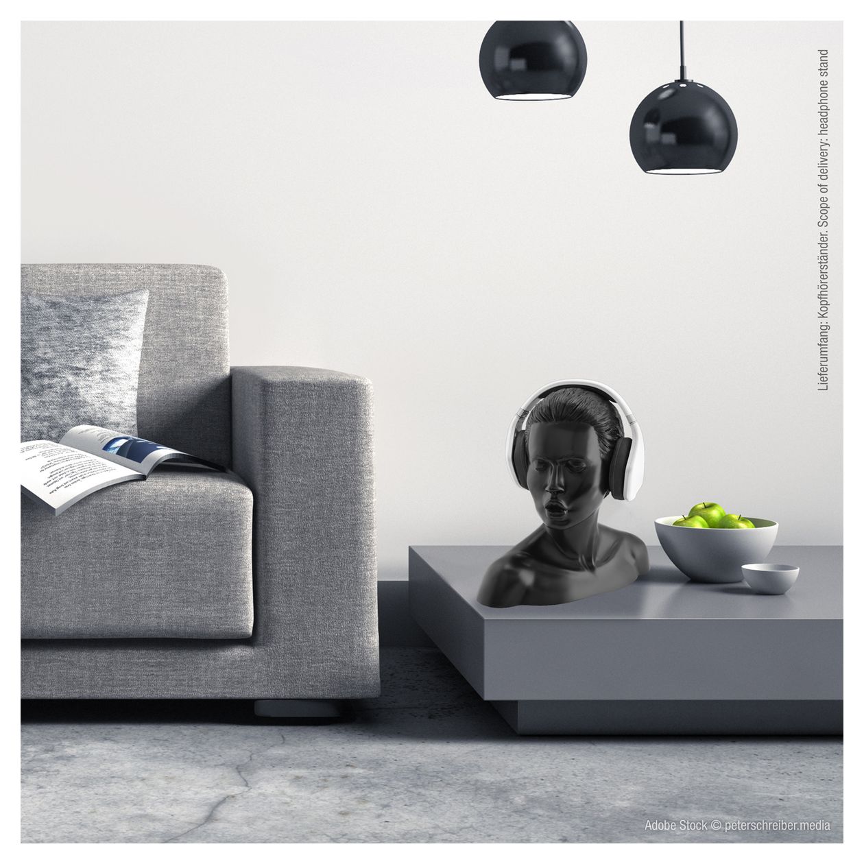 Kopfhörerständer In Fascenatio Kopfhörer-Halterung  (Weiß) 