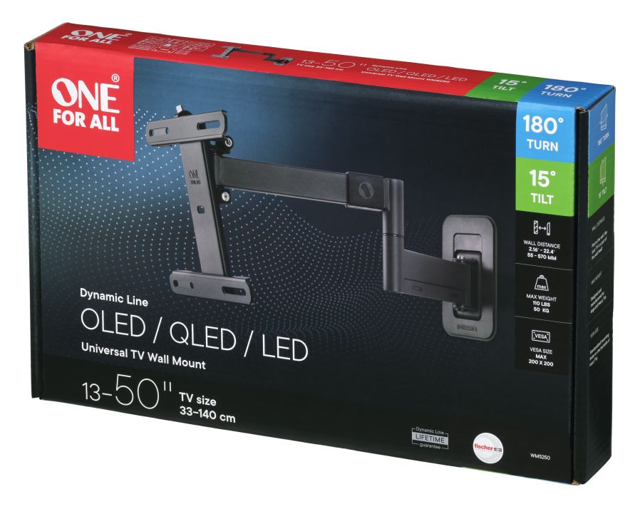 WM5250 Dynamic Line Wand Halterung 180° bis 127 cm (50") 50 kg -5 - 10° neigbar 