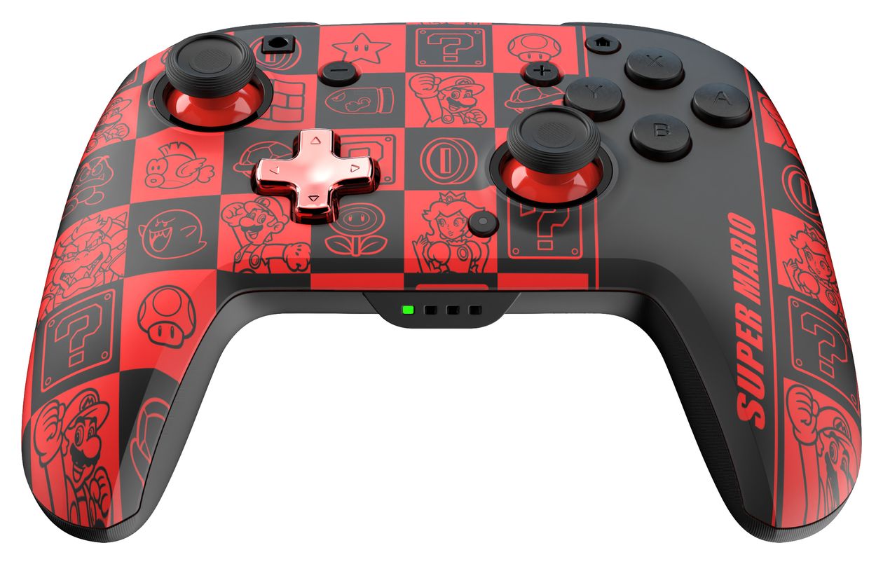 Rematch Glow Super Mario Super Icons Analog / Digital Gamepad für Nintendo Switch, Nintendo Switch OLED  (Schwarz, Grün, Rot) 