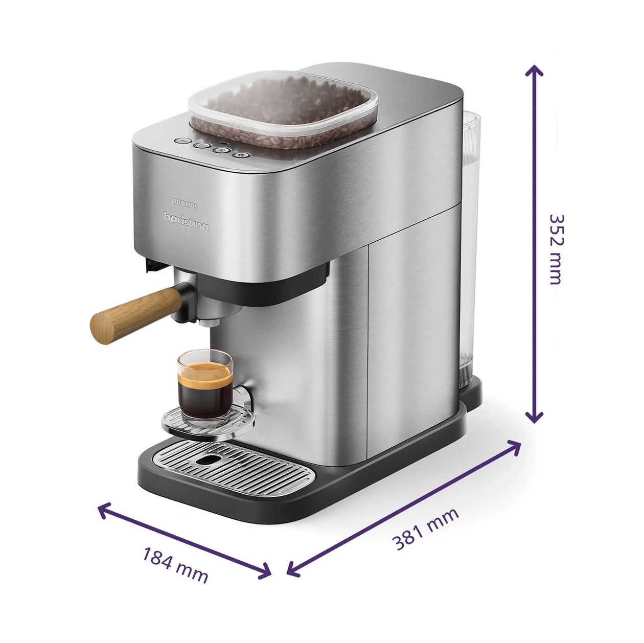 BAR500/00 Siebträger Kaffeemaschine 16 bar  (Edelstahl) 