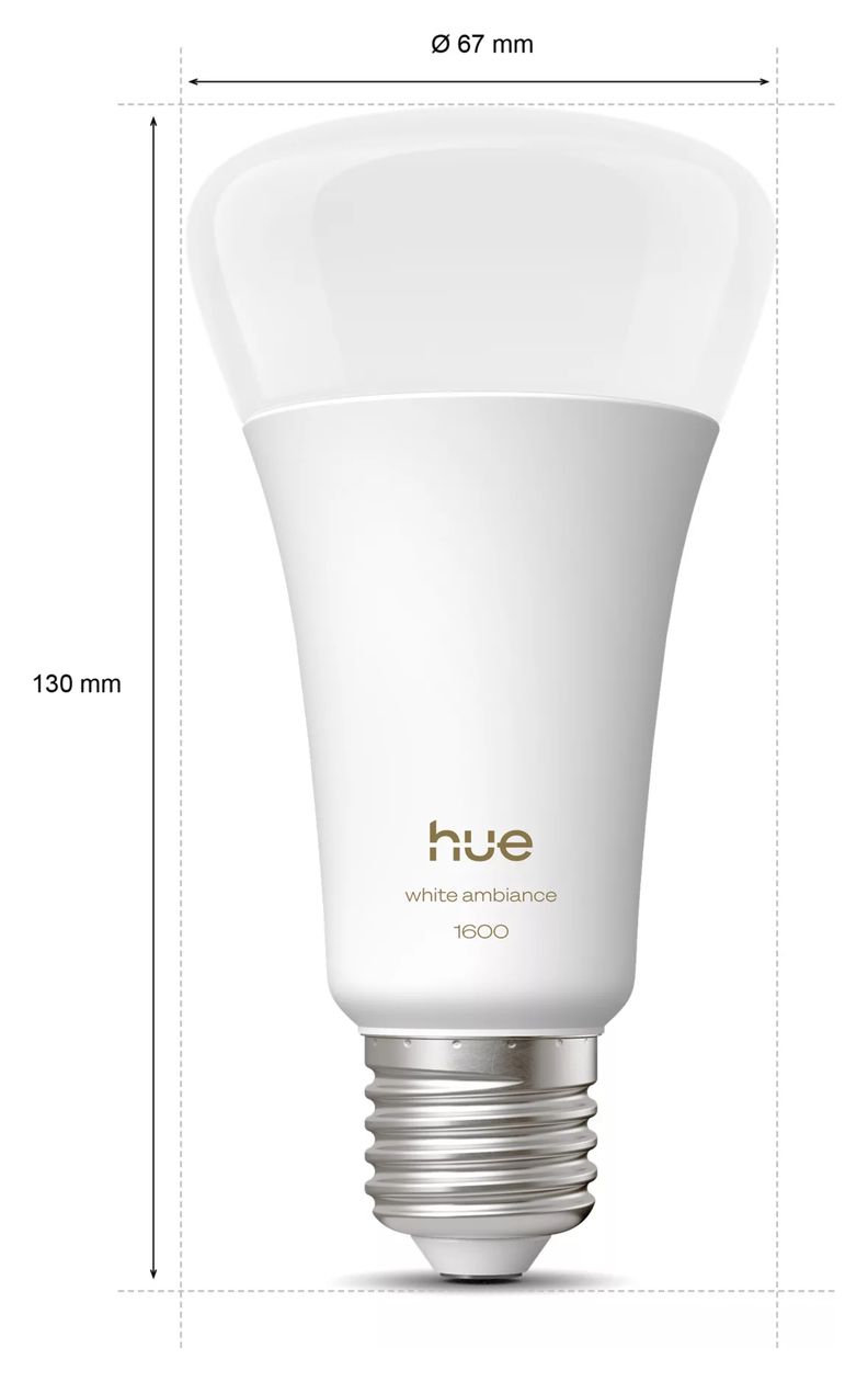 Hue White Ambiance A67 E27 – 1600 lm LED Intelligentes Leuchtmittel Kaltweiße, Warmweiß 