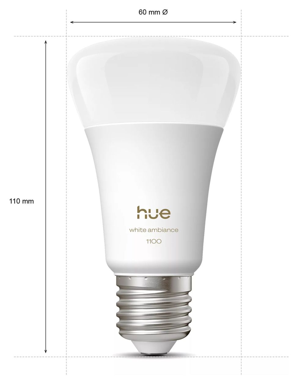 Hue White Ambiance A60 E27 – 1100 lm LED Intelligentes Leuchtmittel Warmweiß, Kaltweiße 