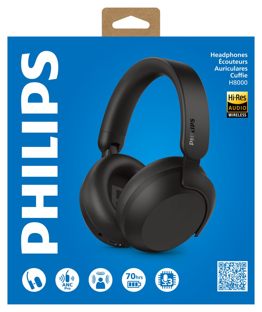 TAH8000EBK/00 Over Ear Bluetooth Kopfhörer kabelgebunden&kabellos 70 h Laufzeit IPX4 USB Typ-C  (Schwarz) 