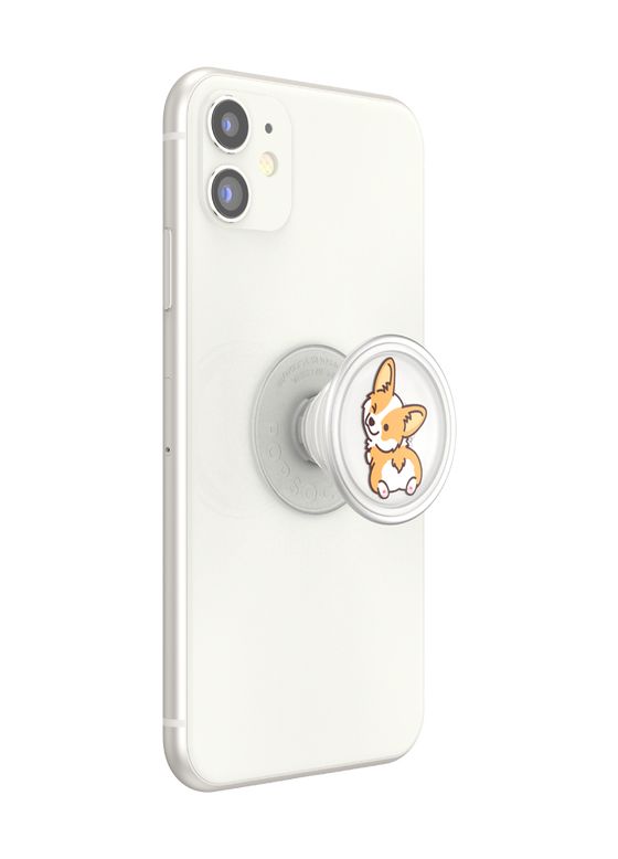 PlantCore Cheeky Corgi Fingerring für Jede Marke (Schwarz, Orange, Durchscheinend, Weiß) 