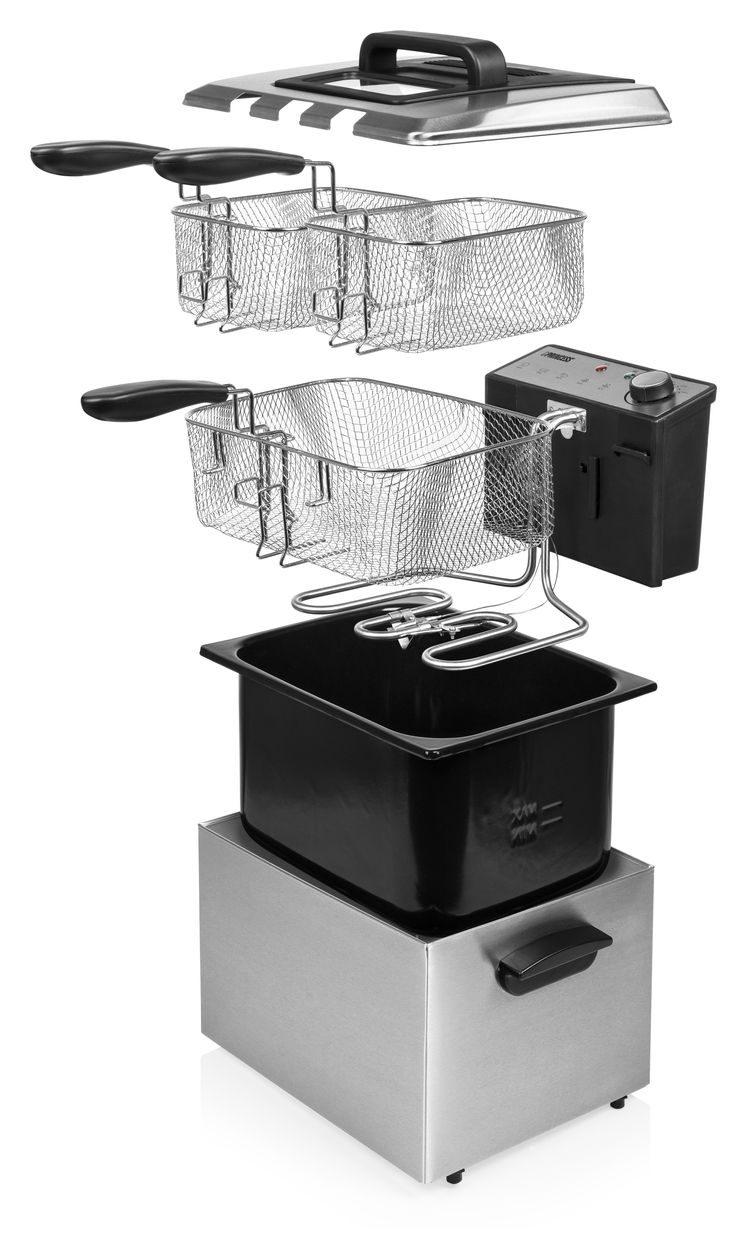 185000 Doppel Fritteuse 5 l 3270 W  (Schwarz, Edelstahl) 
