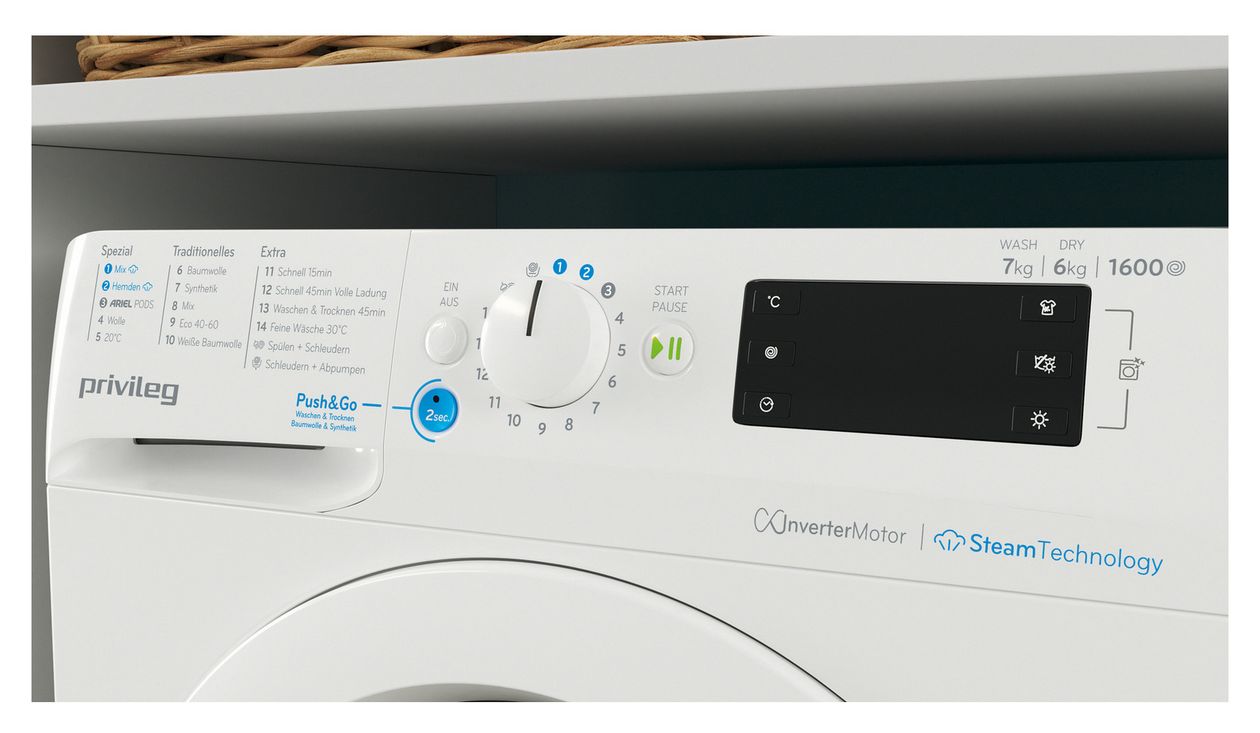 PWWTVX76G6DEN 7 kg 6 kg Waschtrockner 1600 U/min 