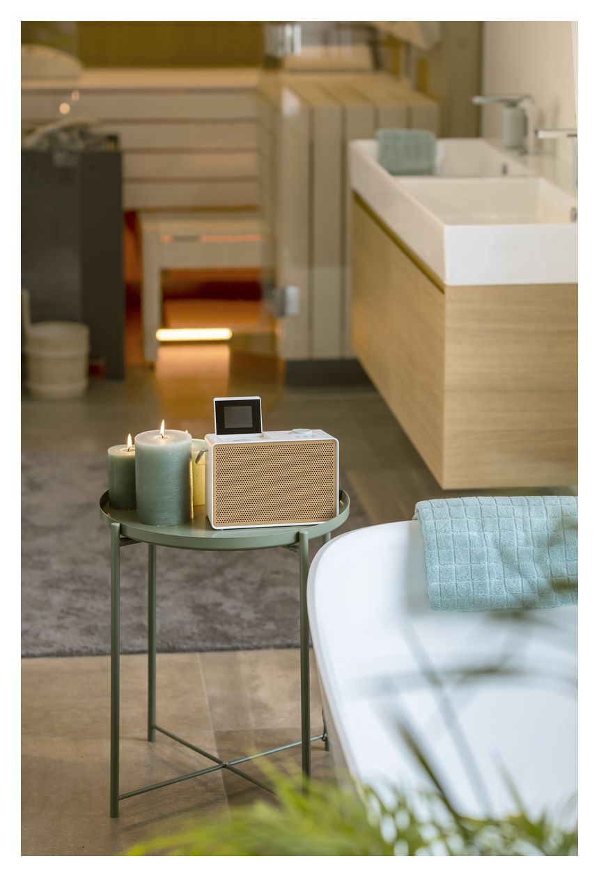 Evoke Play Wood Edition Bluetooth DAB, DAB+, FM Radio Tragbar  (Braun, Weiß) 