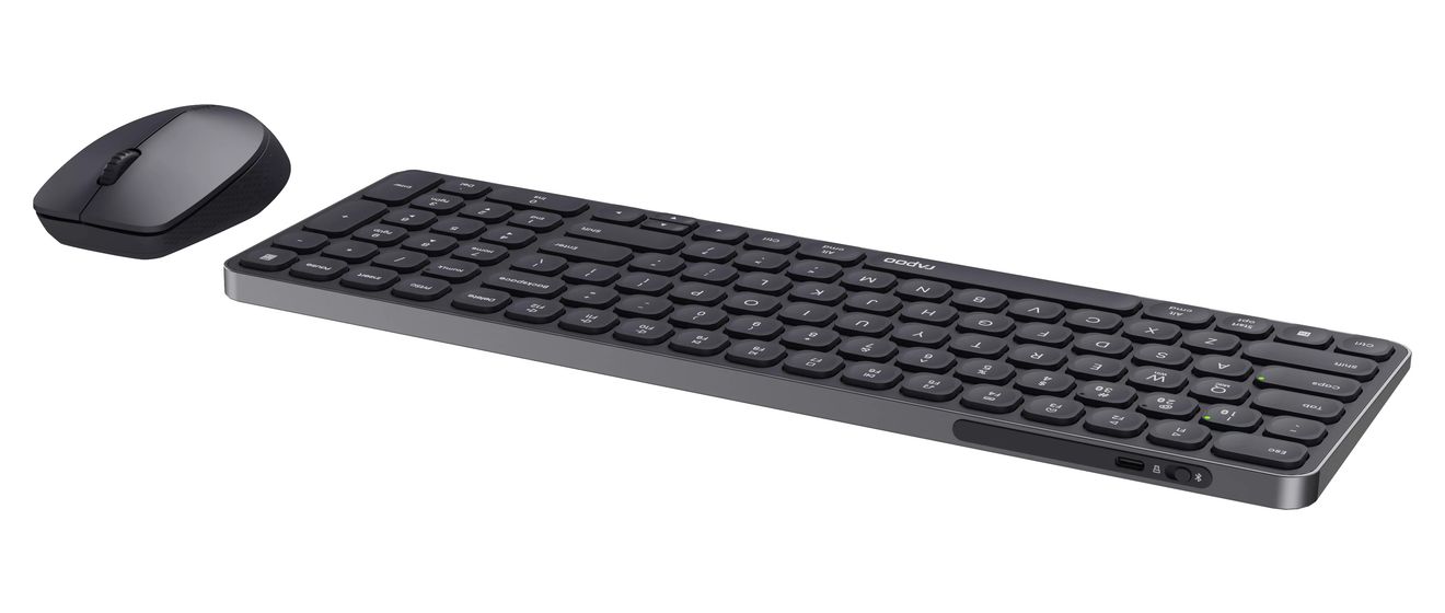 9710M Büro Tastatur RF Wireless + Bluetooth 2.4 GHz  (Dunkles Grau) 