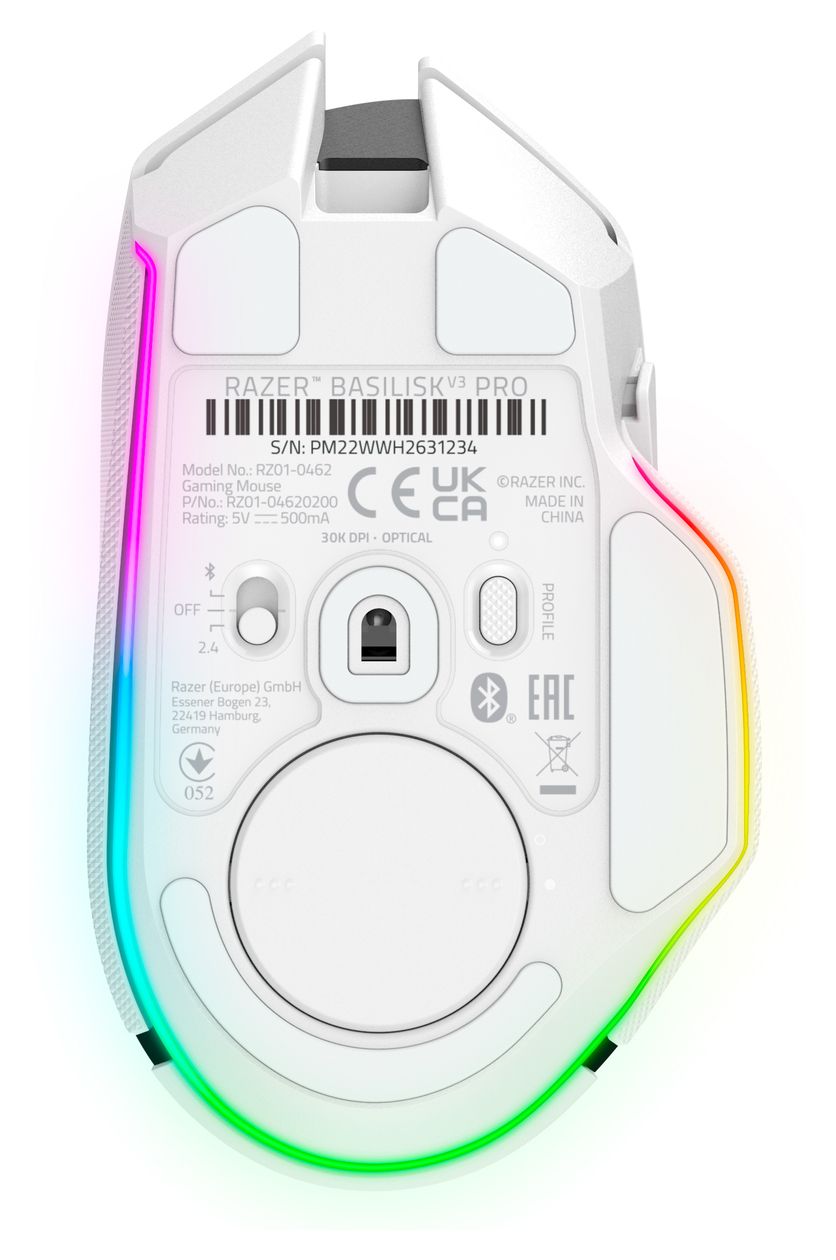 Basilisk V3 Pro 30000 DPI Gaming Maus Optisch  (Weiß) 