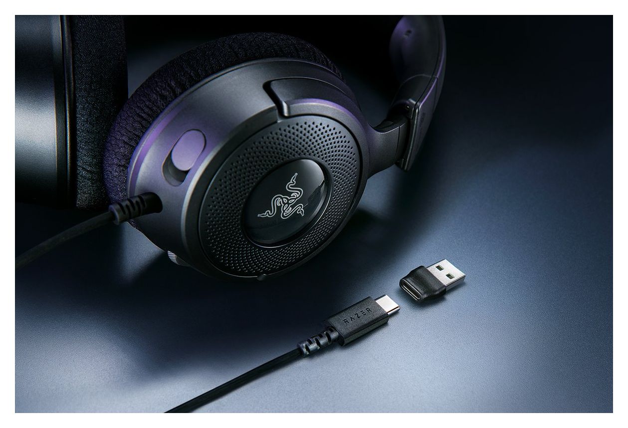 Kraken V4 X Ohraufliegender Kopfhörer Kabelgebunden USB Type-C / USB Type-A  (Schwarz) 