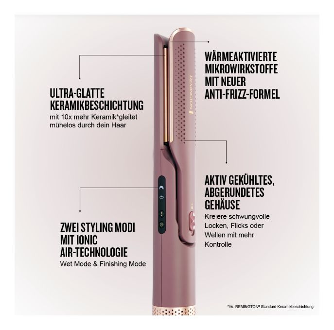 AS8930 AIRvive 2-in-1 Airstyler Haarglätter 135 W  (Pink) 