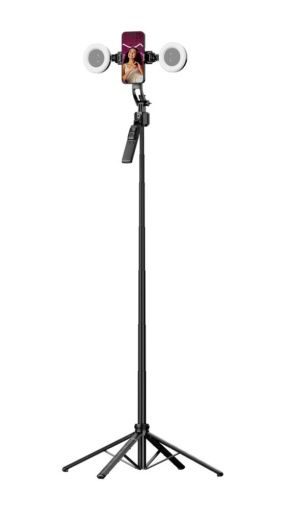 Easy Creator Quadpod mit AI Tracking 4 Bein(e) Stativ Smartphone-/Action-Kamera Bluetooth  (Schwarz) 