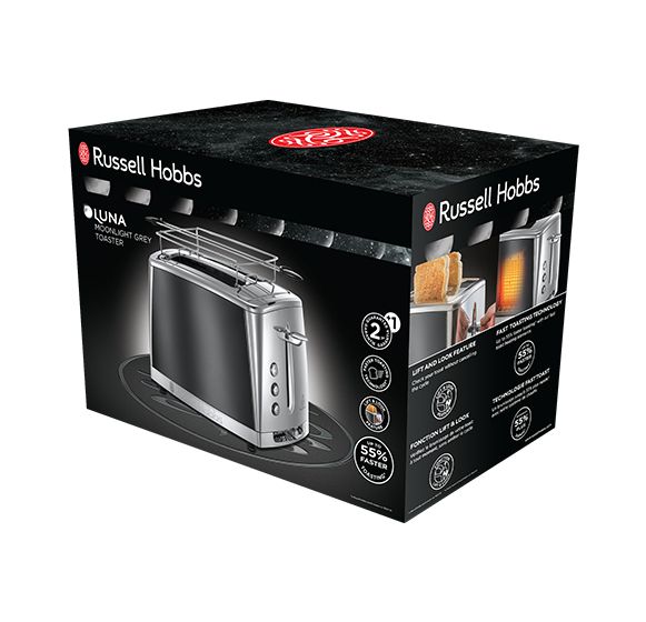23221-56 Luna Toaster 1550 W 2 Scheibe(n) 6 Stufen  (Schwarz, Grau) 