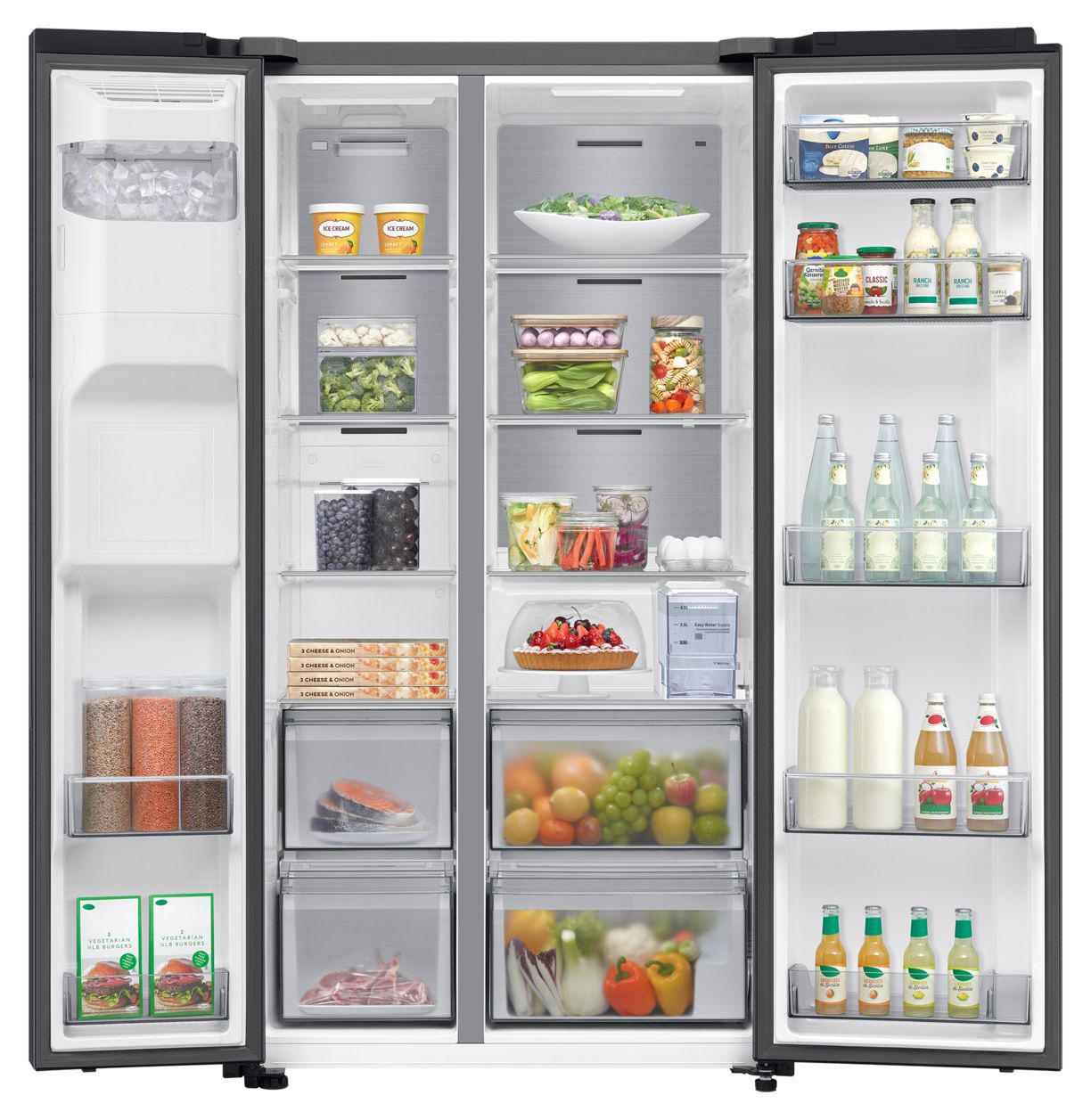 RS70F65KDF Side-by-Side Kühl-/ Gefrierkombination 420 l / 220 l 279 kWh 1780 mm x 912 mm  (Schwarz) 