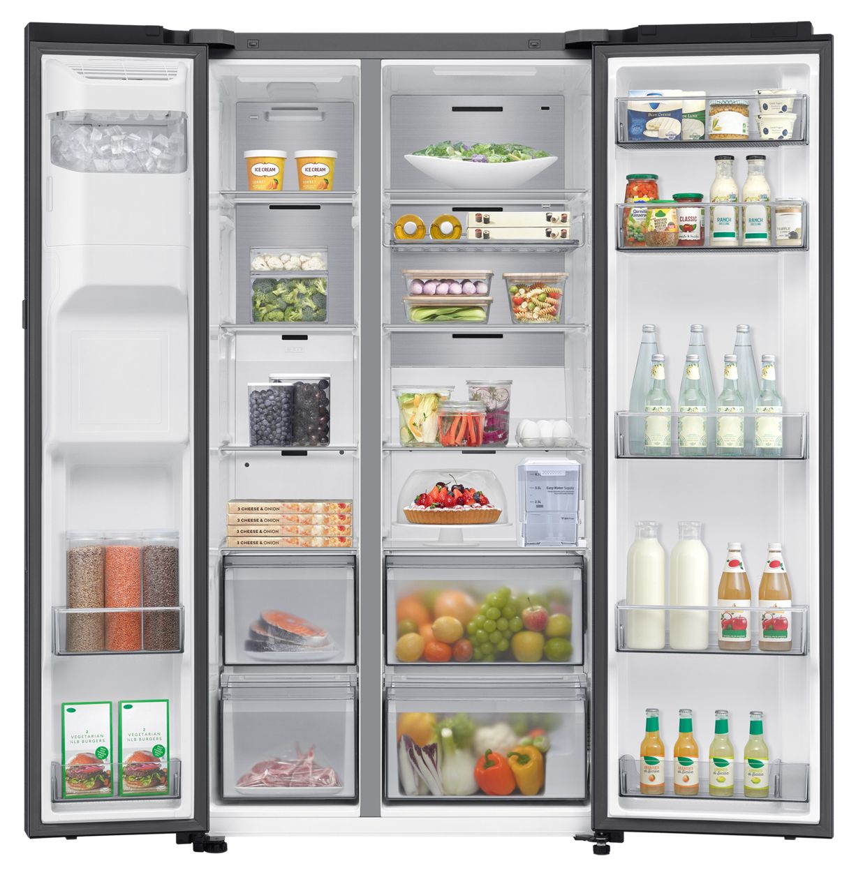 RS80F67KCF Side-by-Side Kühl-/ Gefrierkombination 409 l / 225 l 226 kWh NoFrost 1780 mm x 912 mm  (Schwarz) 