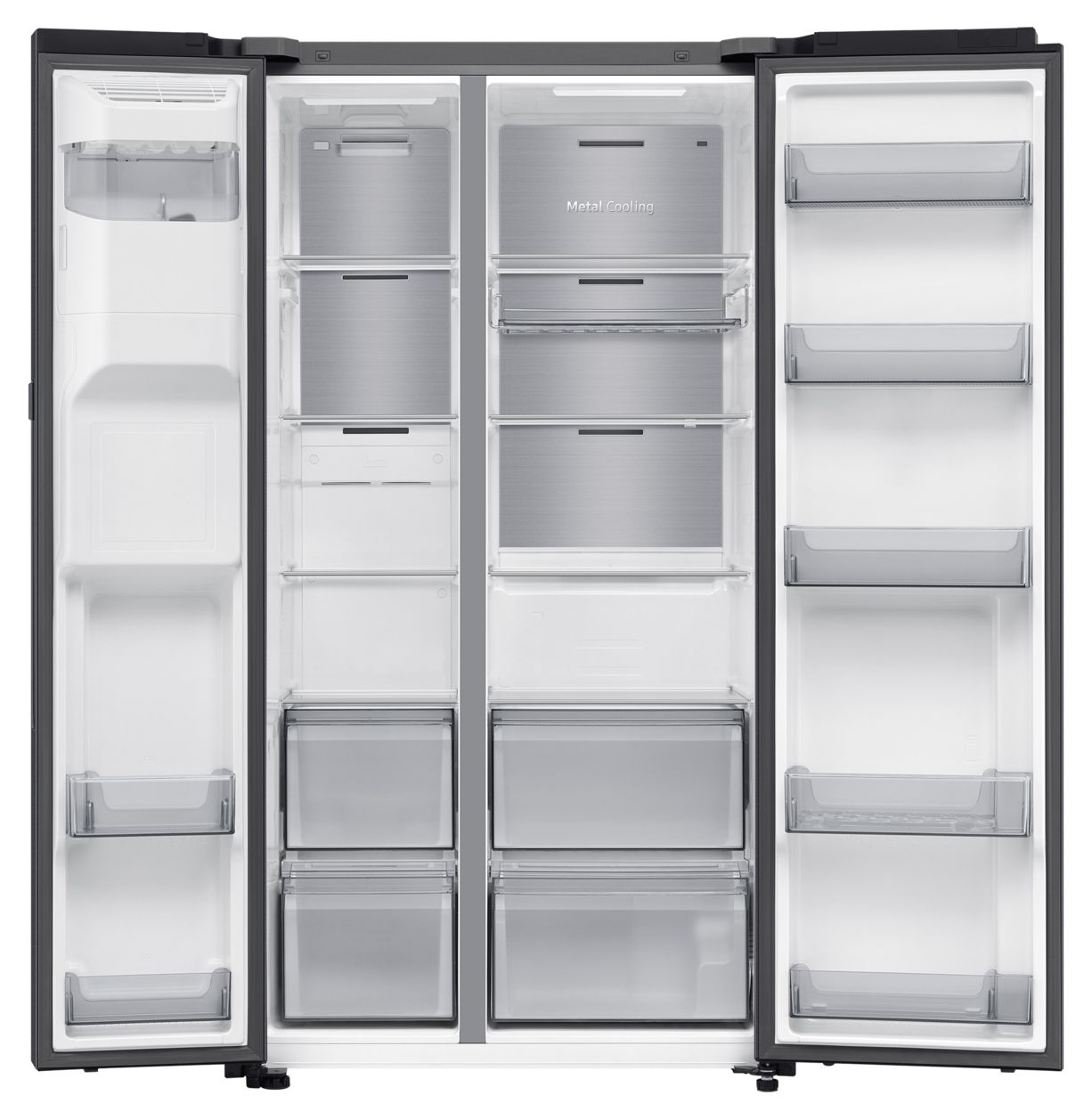 RS90F64EDF Side-by-Side Kühl-/ Gefrierkombination 420 l / 220 l 349 kWh NoFrost 1780 mm x 912 mm  (Schwarz) 