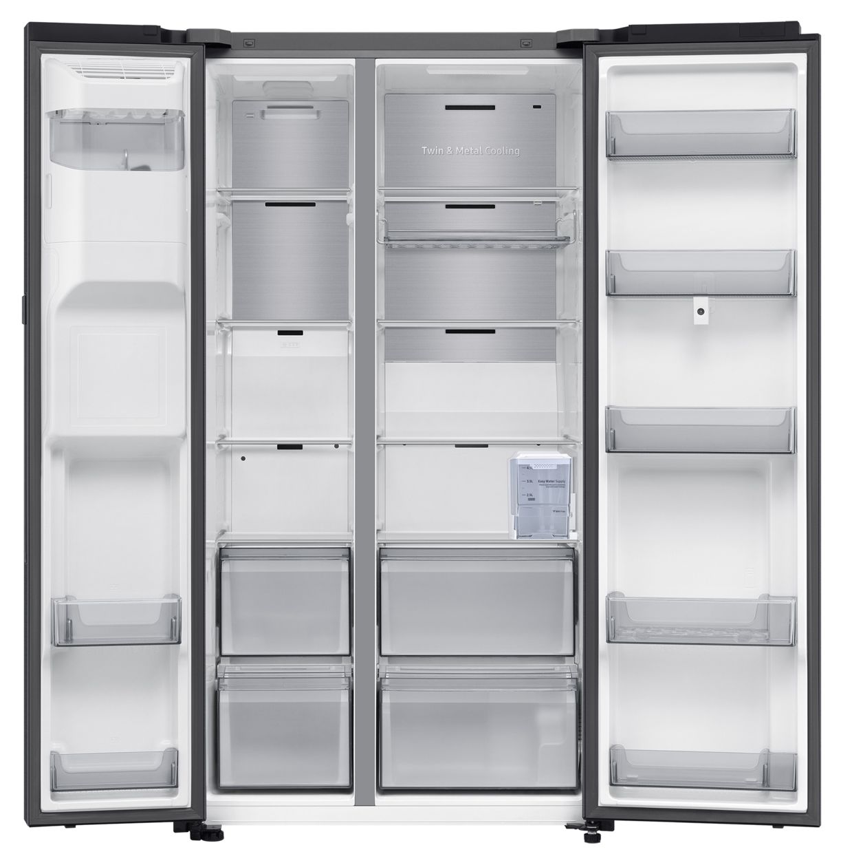 RS90F67BEF Side-by-Side Kühl-/ Gefrierkombination 389 l / 225 l 352 kWh NoFrost 1780 mm x 912 mm  (Schwarz) 