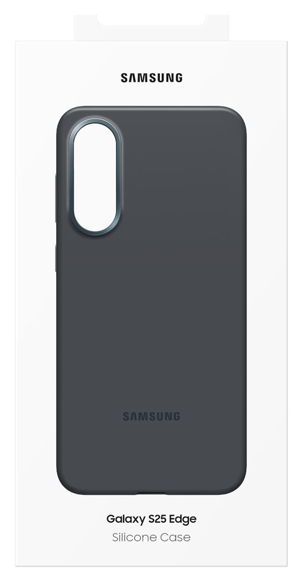Silicone Case Cover für Samsung S25 Edge  (Schwarz) 